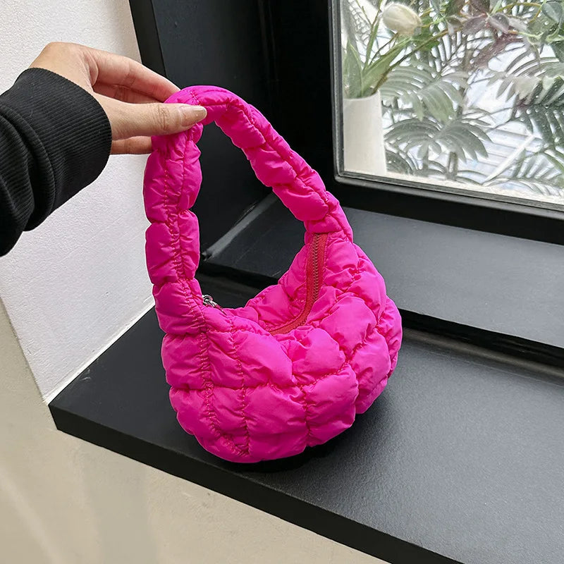 Kawaii Cloudy Pleated Mini Tote Bag π₯οΈβ¨ | Quilted Dumpling Handbag for Stylish Women ππ