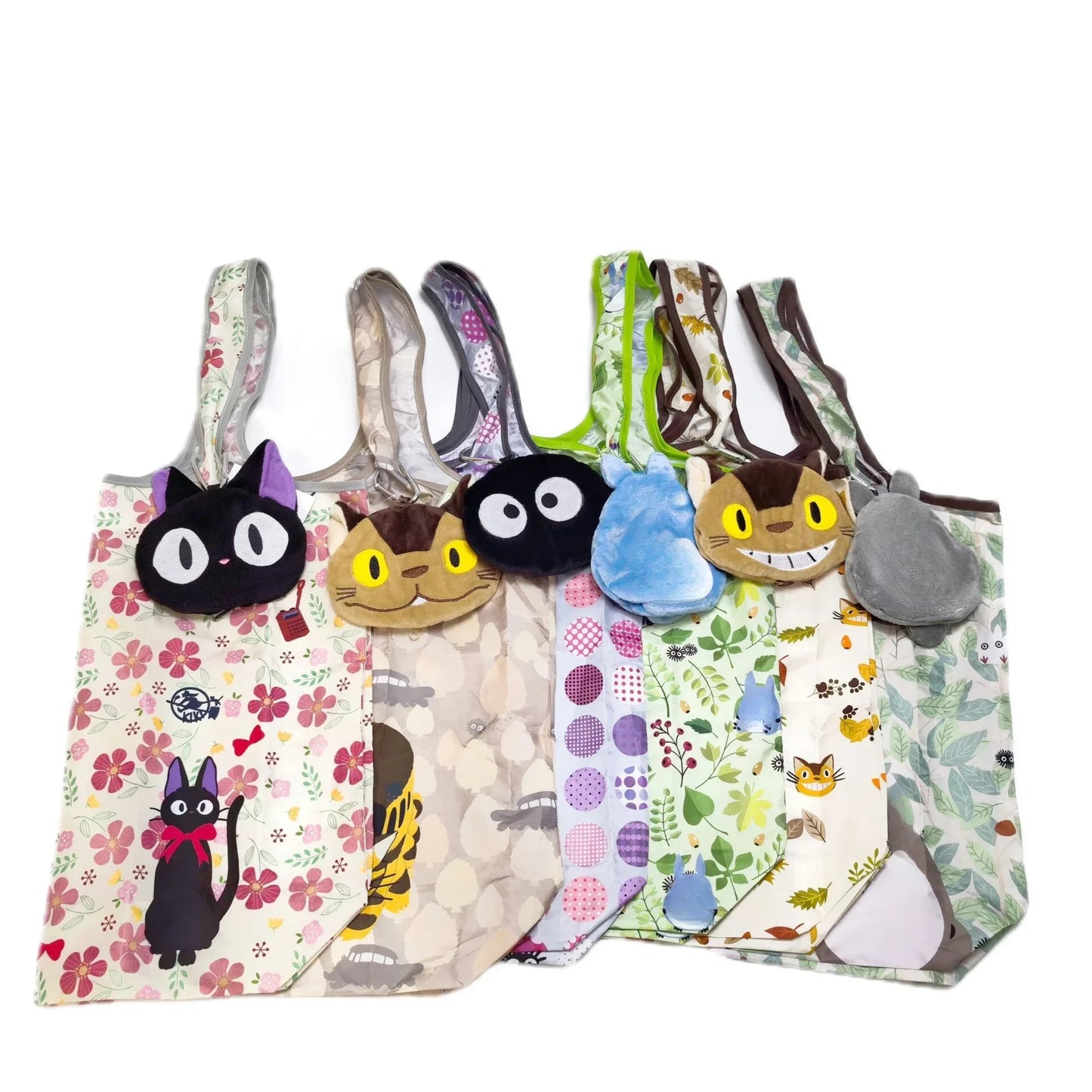 Kawaii Cartoon Foldable Tote Bags โจ๐ Eco-Friendly Nylon Shopping Pouches for Stylish Women ๐๐