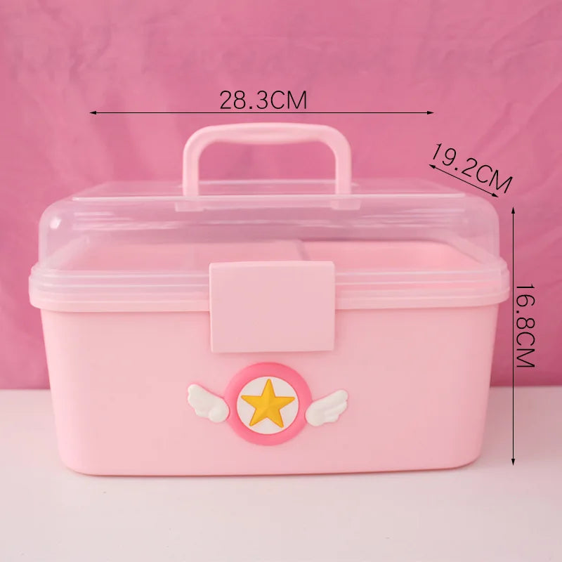 Kawaii Cartoon Multi-Layered Medicine Box π©Ίπ - Adorable Storage for Kids' Essentials & Makeup! πβ¨