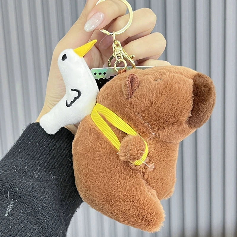 Kawaii Capybara Plush Keychain πΎ | Adorable Fluffy Bag Pendant π | Perfect Gift for Kids & Party Fun π