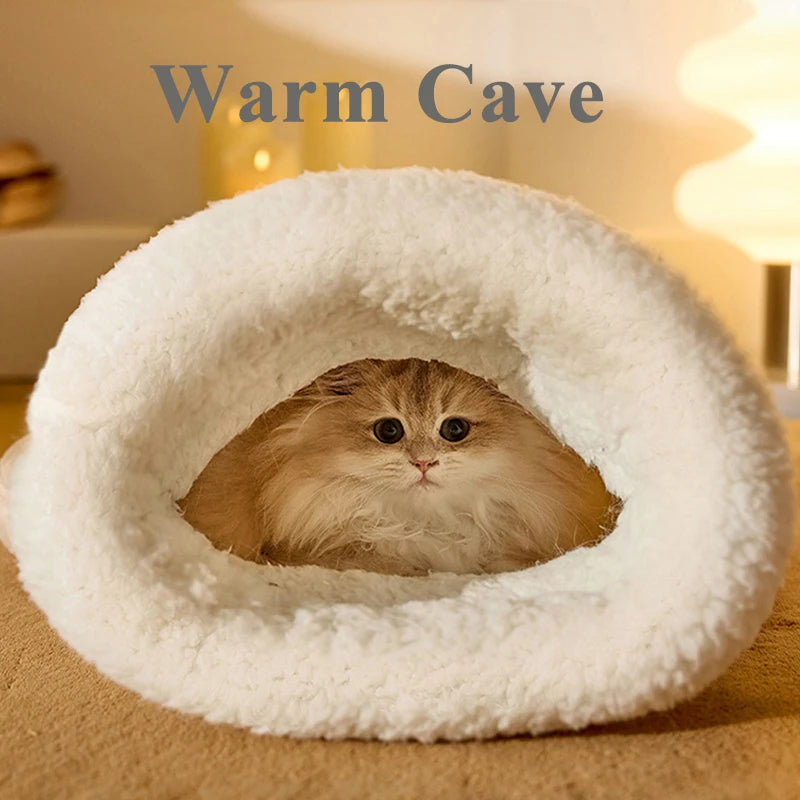 Cozy Kawaii Cat Tunnel Nest πΎπ Soft Plush Sleeping Bag for Purr-fect Snuggles! π€π±