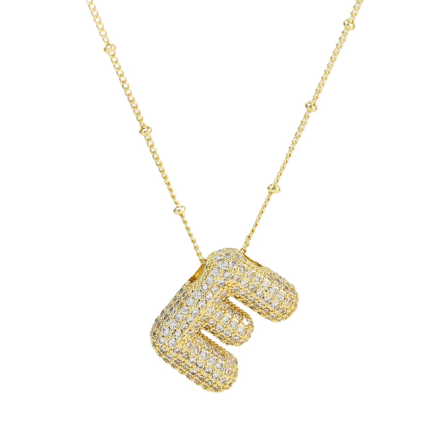 Kawaii CZ Zircon Balloon Initial Necklaces πβ¨ A-Z Alphabet Bubble Letter Pendants for Trendy Women π Fashion Jewelry