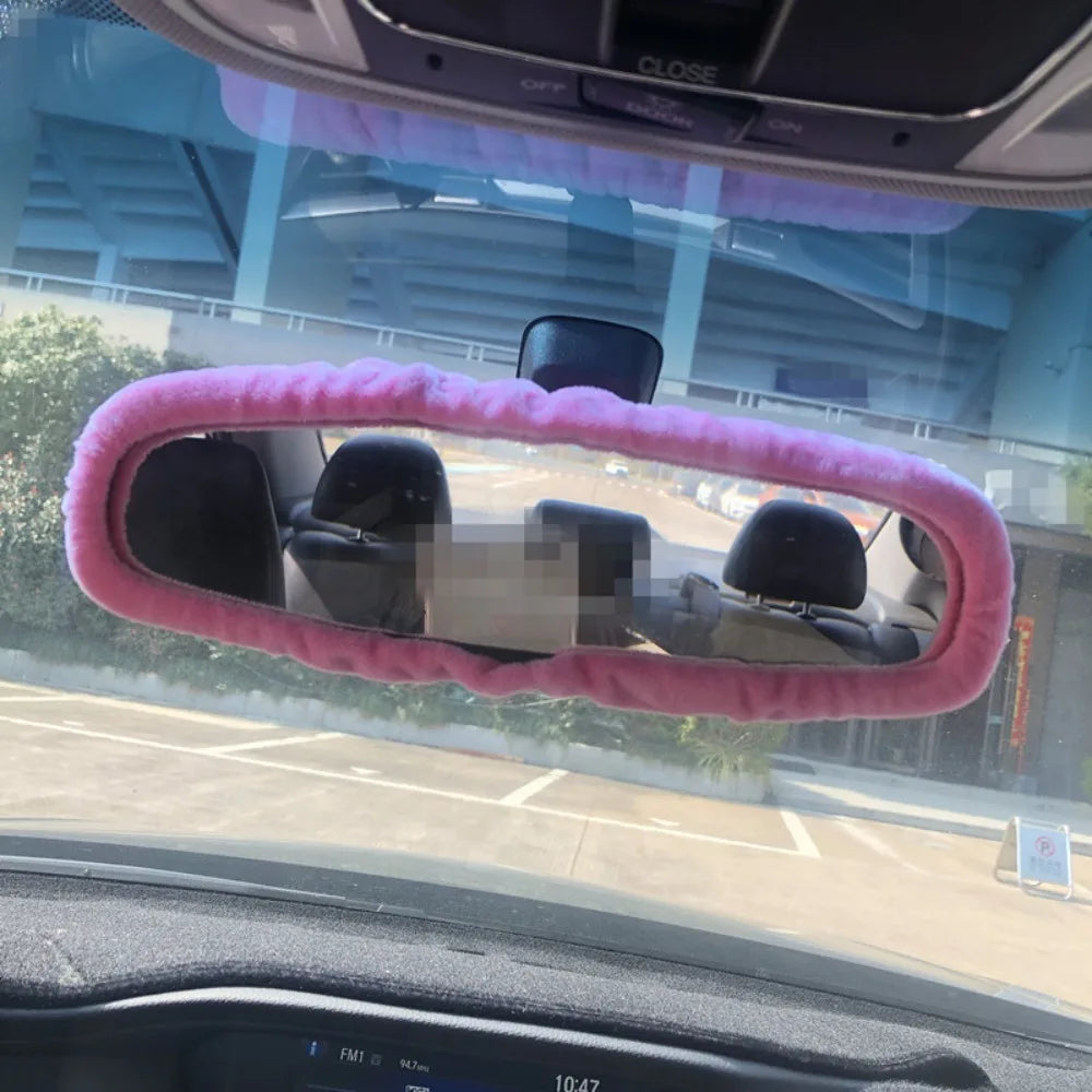 Kawaii Plush Pig & Bear Rear View Mirror Cover π·π» | Cute Elastic Car Accessory for a Whimsical Touch! πβ¨