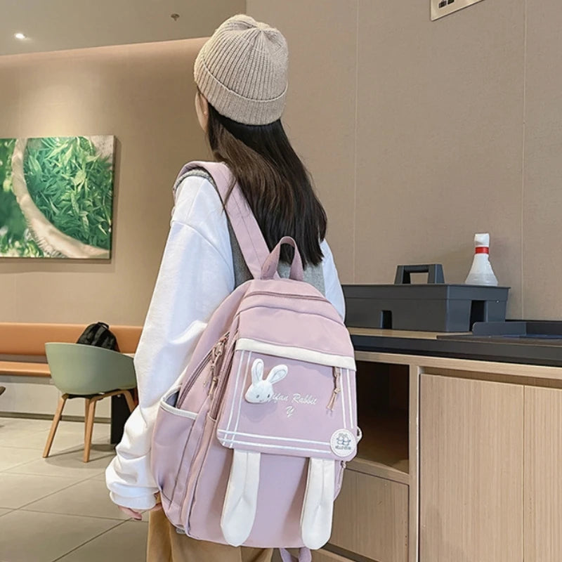 Kawaii Rabbit Ears Schoolbag πβ¨ | Cute & Playful Girls' Backpack | Wear-Resistant & Breathable ππ