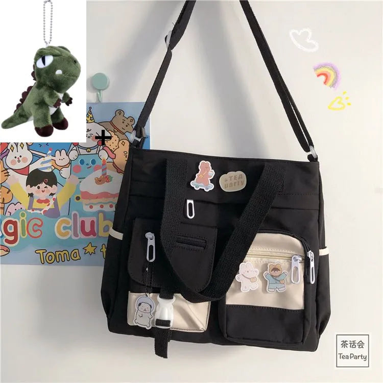 Kawaii Nylon Waterproof Satchel πβ¨ | Adorable Japanese Crossbody Messenger Bag for Students & Girls ππ