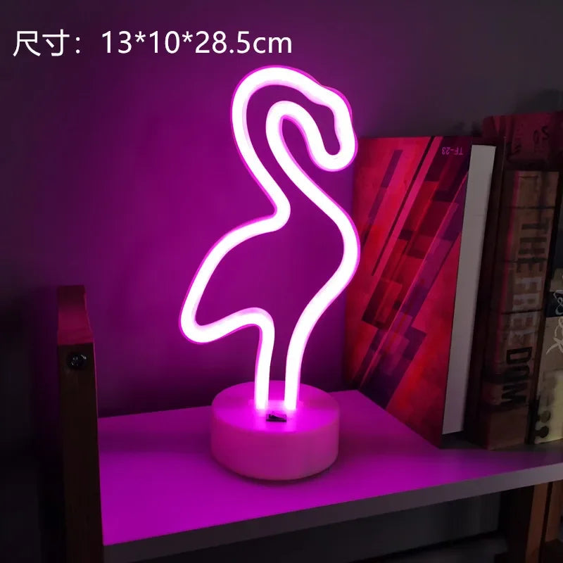 Kawaii LED Neon Night Light πβ¨ - Adorable Flamingo, Unicorn & Rainbow Decor for Kids' Rooms ππ