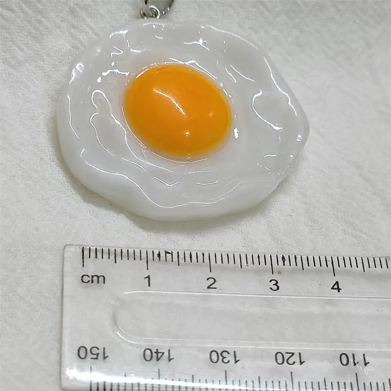 Kawaii Omelette & Poached Egg Keychain Charm π³β¨ Cute DIY Jewelry Accessory Gift for Him & Her! π