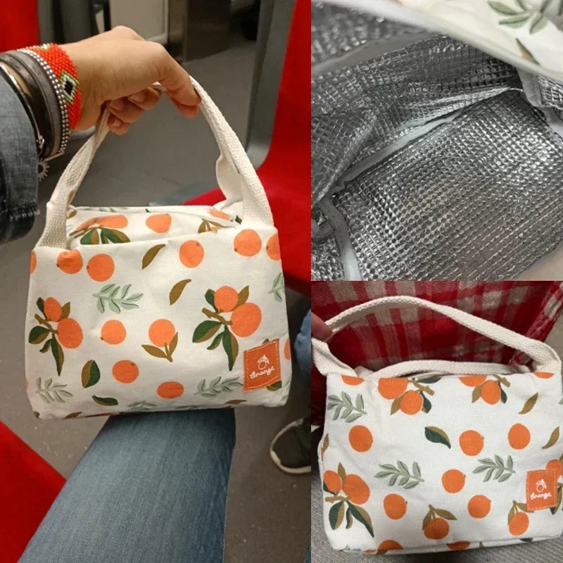 Adorable Kawaii Fruit Lunch Bag ππ | Insulated Cotton Bento Pouch for School & Work ππ