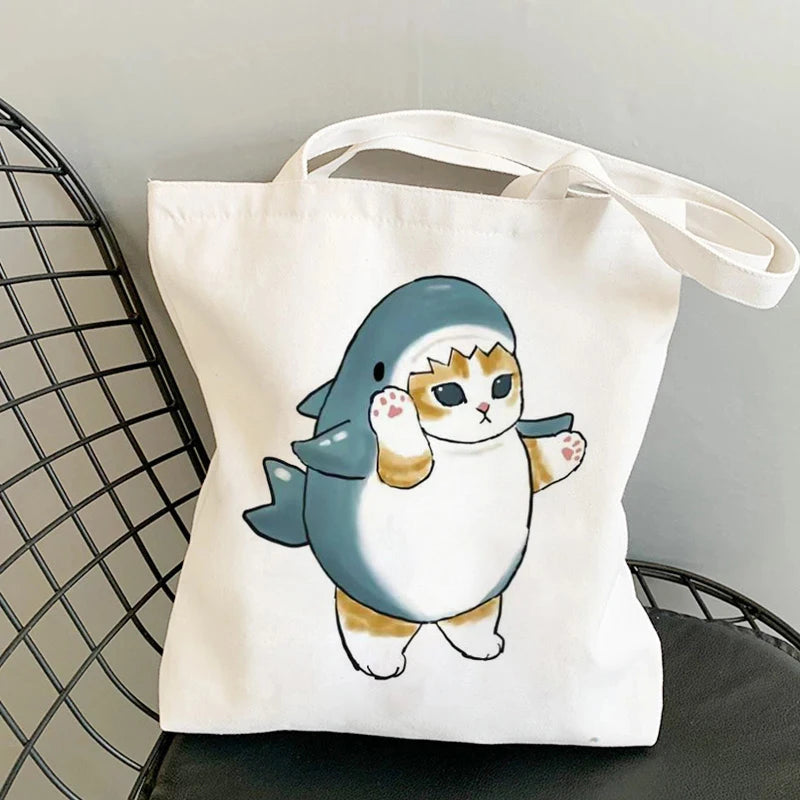 β¨ Cute Cat Manga Tote Bag πΎ Fun Canvas Shopper for All Your Adventures! π - Pixie Quill