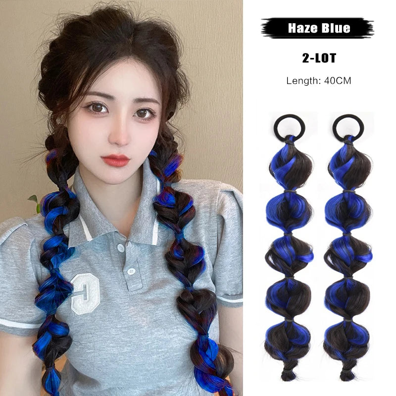 β¨ AOSI QUEEN Sweet Bubble Braid Ponytail Wig π Cute Curly Fried Dough Twists for Volume β¨