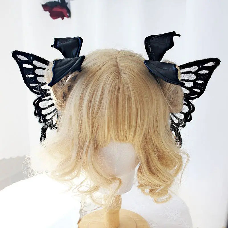 Kawaii Cosplay Angel Wings & Demon Horns Hairpin πΈβ¨ | Gothic Lolita Anime Accessories ππΉ