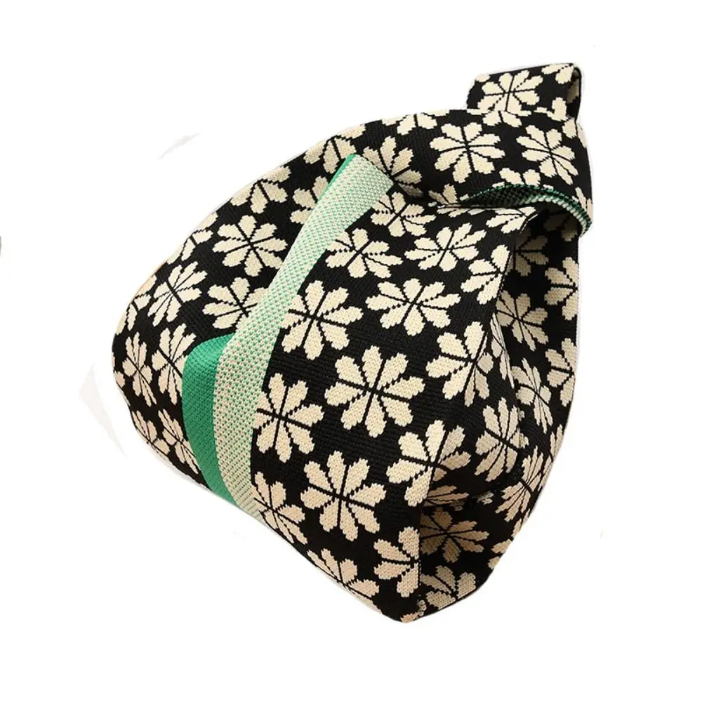 Kawaii Floral Knit Wrist Bag πΈβ¨ | Adorable Mini Tote for Chic Students & Casual Outings ππ