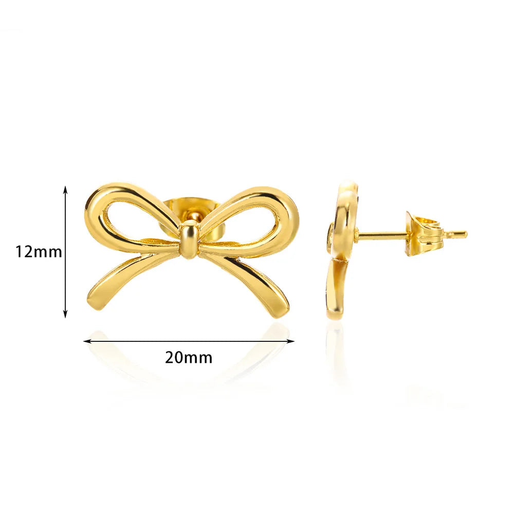 Charming Bow Stud Earrings πβ¨ | Kawaii Geometric Nail Design for Women | Cute Fashion Jewelry & Ear Accessories | Perfect Christmas Gift! ππ