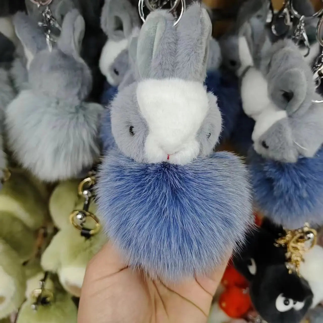 Adorable Fox Plush Key Chain Pendant With Rabbit Fur Ball For Car And Backpack π¦