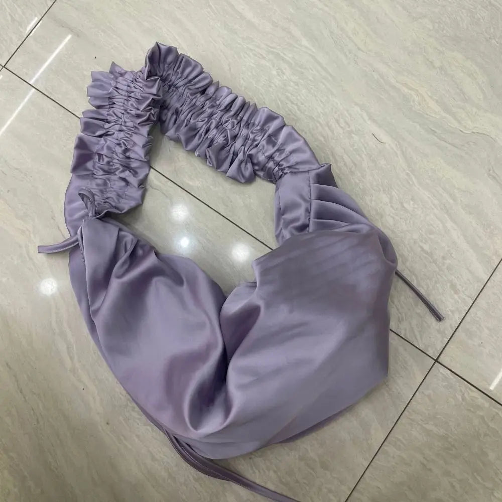 Charming Kawaii Silk Satin Pleated Crossbody Bag πΈβ¨ - Perfect for Parties & Playful Outings! ππ