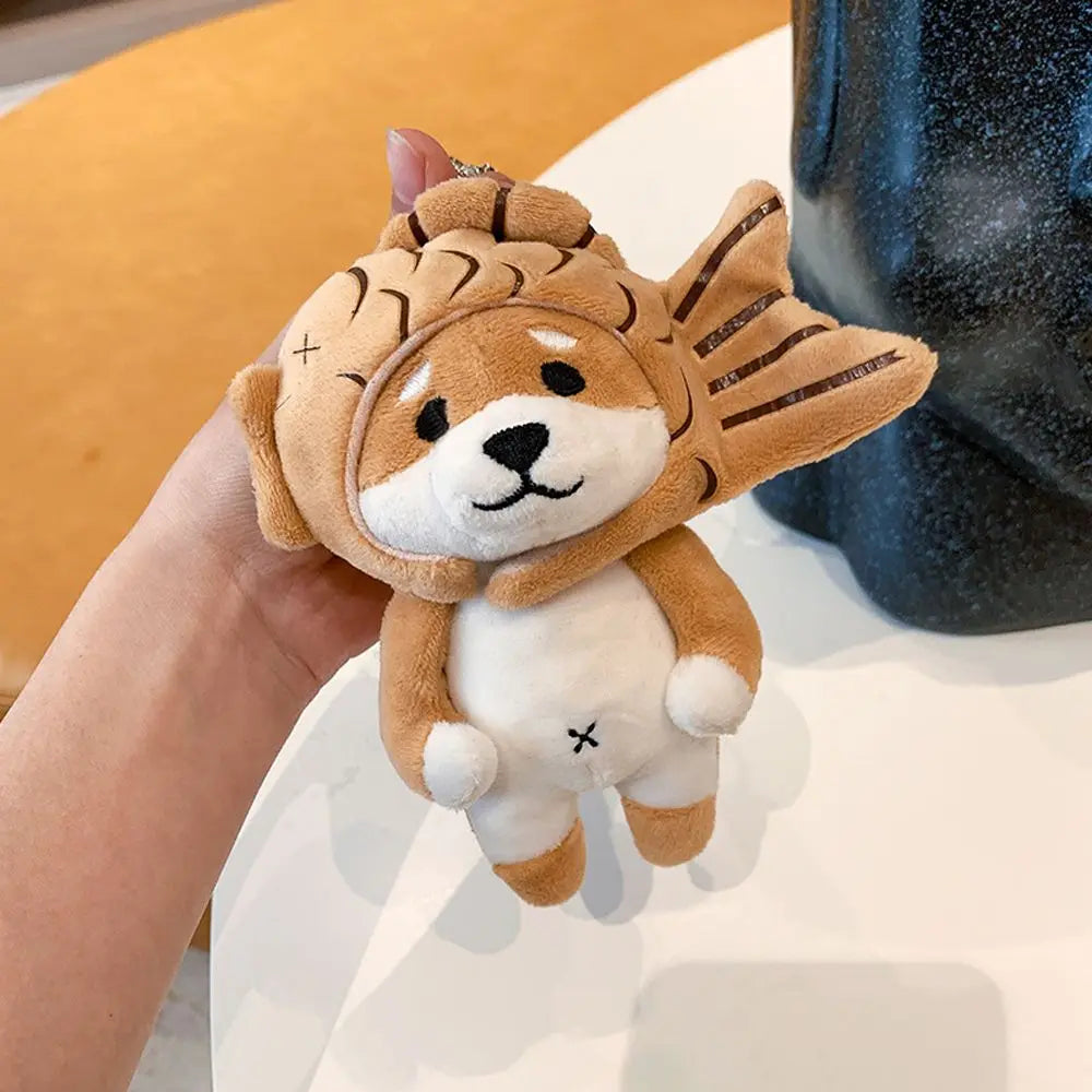 Kawaii Shiba-Inu Taiyaki Plush Keychain ππΆ | Adorable Akita Inu & Husky Backpack Charm | Cute Stuffed Toy Gift for Kids! πβ¨