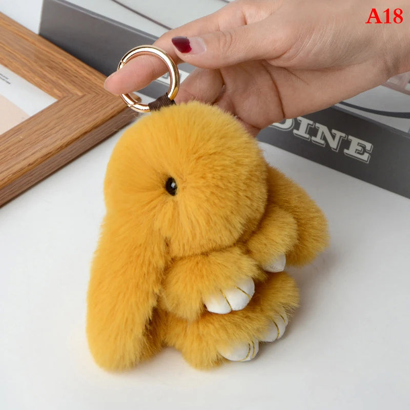 Fluffy Bunny Keychain 🐰✨ Adorable Pom Pom Charm for Bags & Keys! 🐇💖 - Pixie Quill