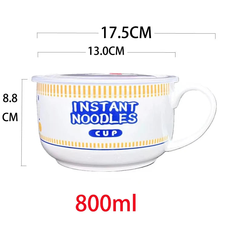 Kawaii Dreamy Ceramic Bowl πβ¨ | Super Large Japanese Mug for Noodles & Porridge | Perfect for Dorms & Offices π