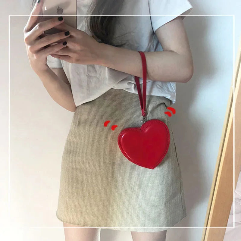 Kawaii Heart-Shaped Wallet for Women π | Cute PU Leather Coin Purse & Card Holder π | Stylish Clutch Bag for Girls π