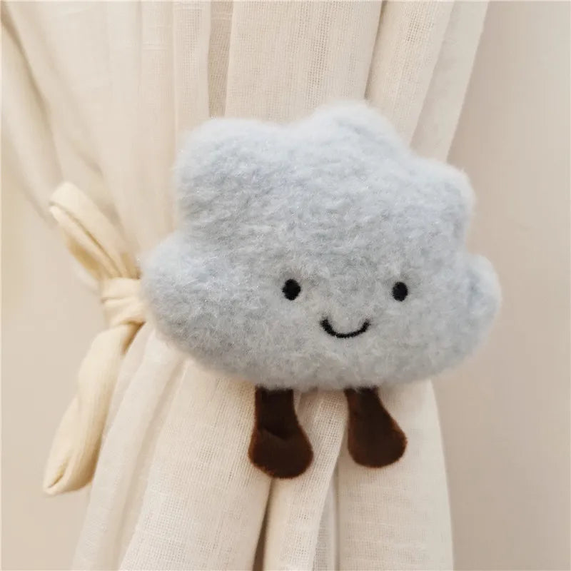 Kawaii Cartoon Doll Curtains πβ¨ with Adorable Cloud Clips βοΈ | Cute & Cozy Kids Room Decor π§Έπ