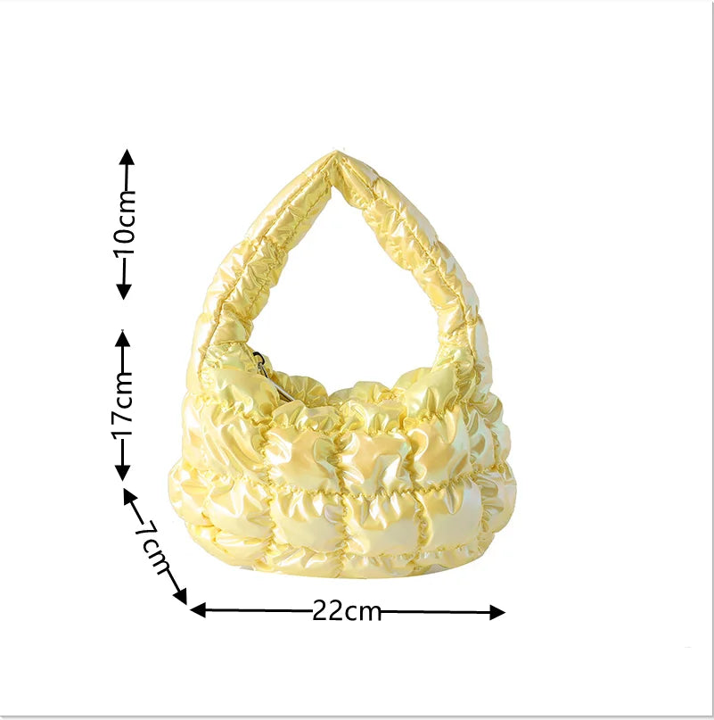 Kawaii Pleated Cloud Mini Handbag πβ¨ | Adorable Soft Nylon Tote Bag for Trendy Women ππ