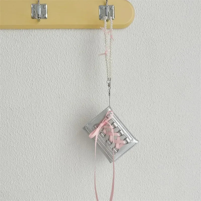 Kawaii Bow Mini Wallet for Women πβ¨ | Cute PU Leather Coin Purse in Y2K Style π | Adorable Casual Accessory π