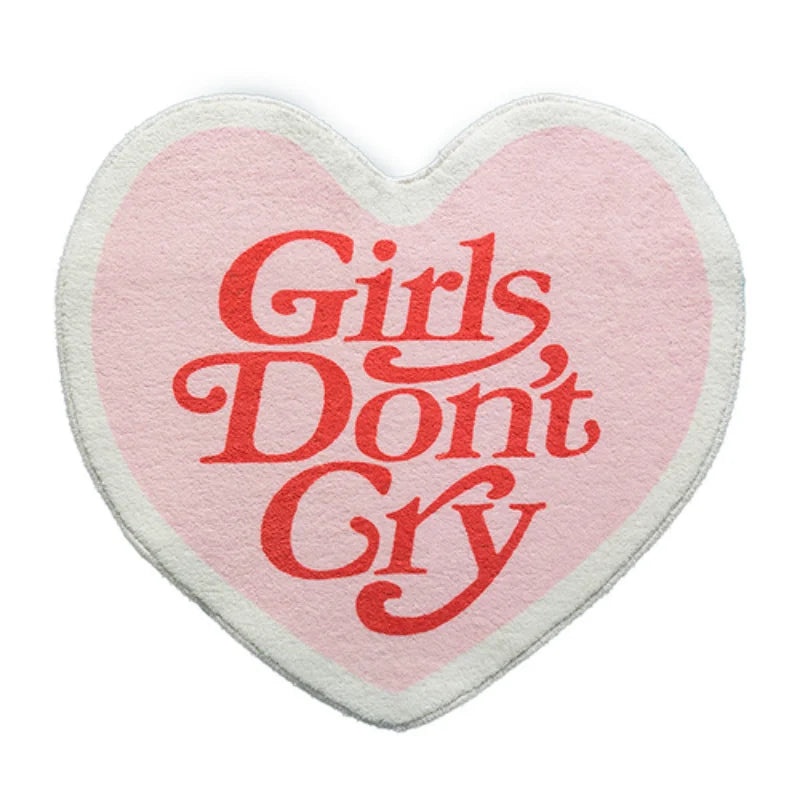 Kawaii Pink Love Round Rug πΈβ¨ Cute Girl's Room Carpet & Play Mat π Polyester Decor for Living & Bathroom