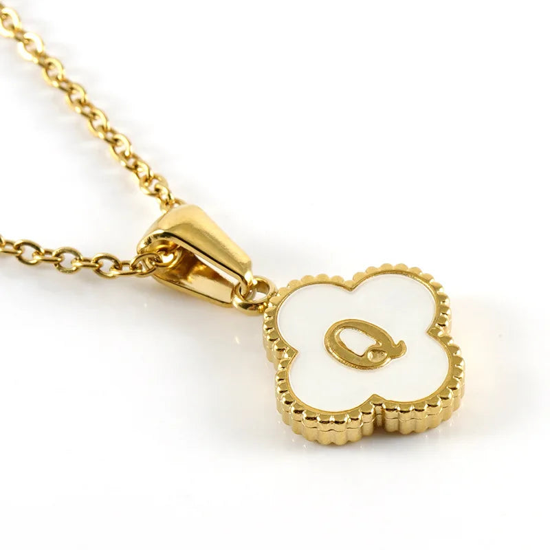Charming Kawaii Stainless Steel Initial Necklace for Her 🌸✨ | Cute White Chain Jewelry - Perfect Valentine’s Day Gift! 💖