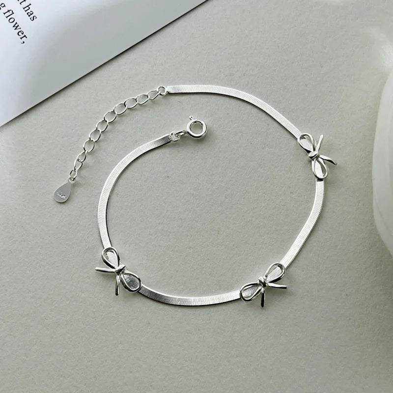 Kawaii 2025 925 Silver Bow Charm Bracelet πβ¨ | Sweet & Personalized Luxury Jewelry for Women π | Perfect Bridesmaid Gift! π