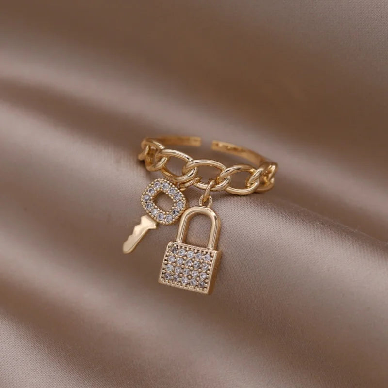 Kawaii Love Crystal Ring 💖✨ - 14K Gold Plated Heart Design for Elegant Daily Wear! 🌟💍