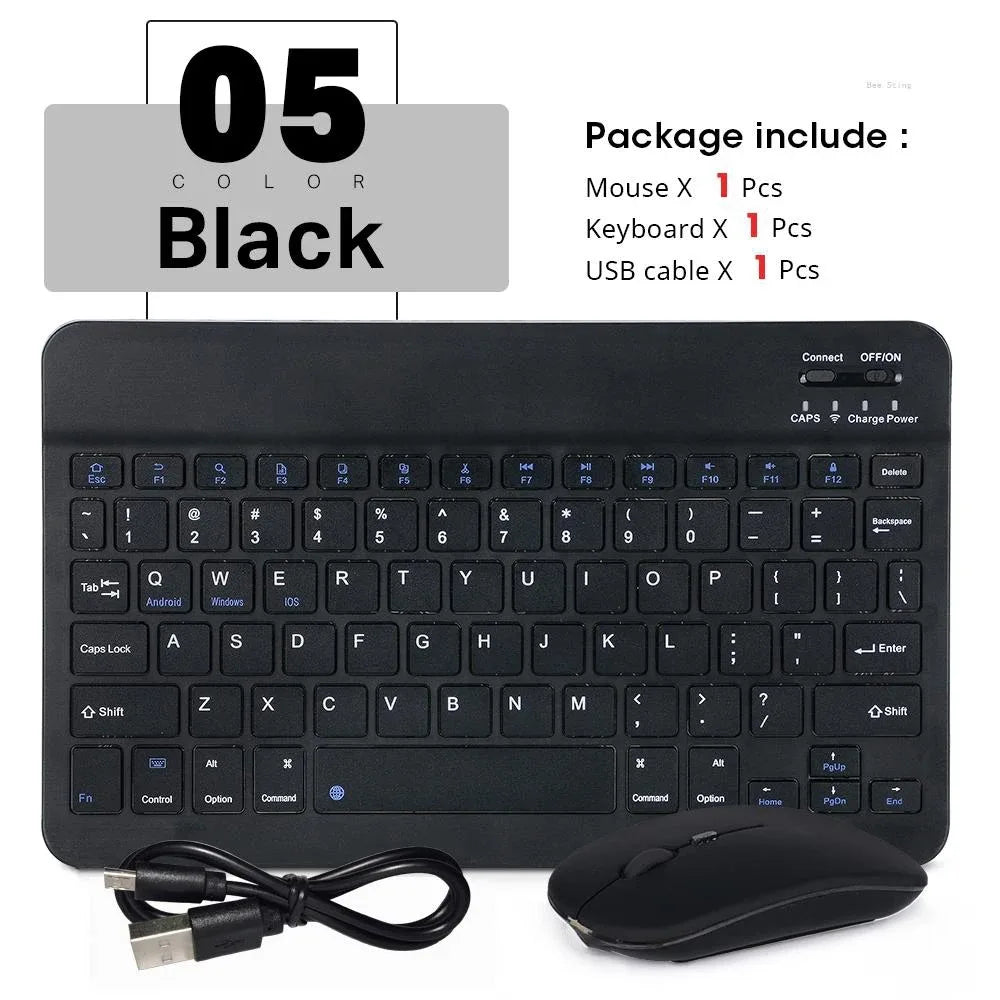 Cute & Compact 10-Inch Bluetooth Mouse & Spanish Keyboard Set for iPad & Tablets 🐾✨ Perfect for On-the-Go!