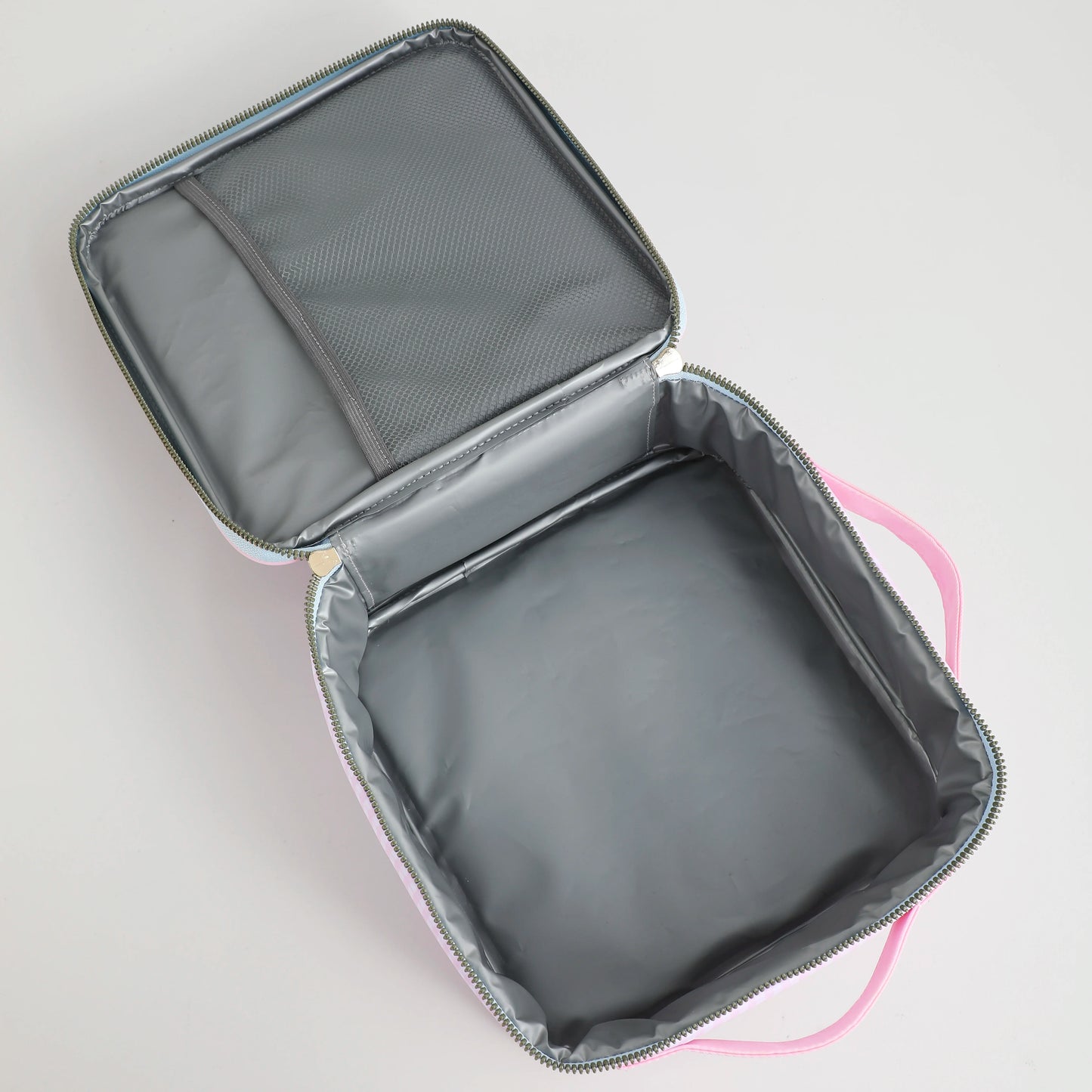Kawaii Insulated Lunch Tote π±πΈ Cute Floral Canvas with Polka Dots & Blue Plaid Bow πΌπ Portable Zipper Bag with Handle