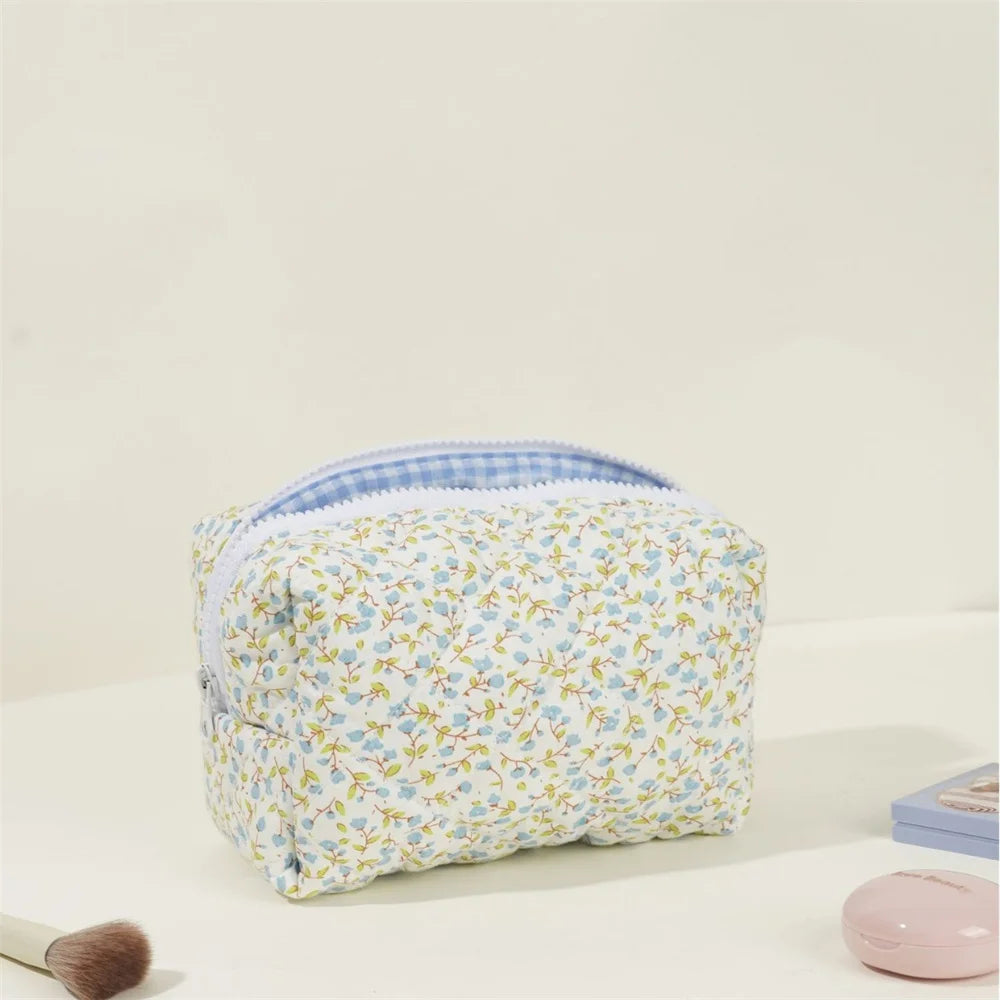 Kawaii Custom Floral Makeup Bag πΈβ¨ | Adorable Cotton Travel Toiletry Case π | Personalized Birthday Gift for Girls π