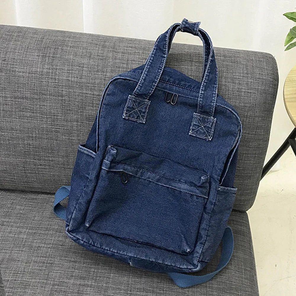 Kawaii Denim Delight πβ¨ Personalized Backpack for Kids & Adults - Adorable Custom Embroidered Name Schoolbag! ππ
