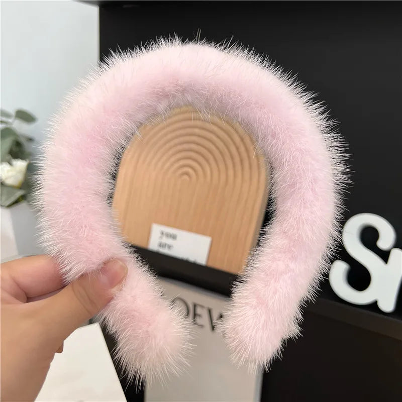 ⨠Kawaii Luxury 100% Real Mink Fur Headband š | Cozy Winter Hair Hoop for Stylish Ladies š | Perfect Furry Gift! š