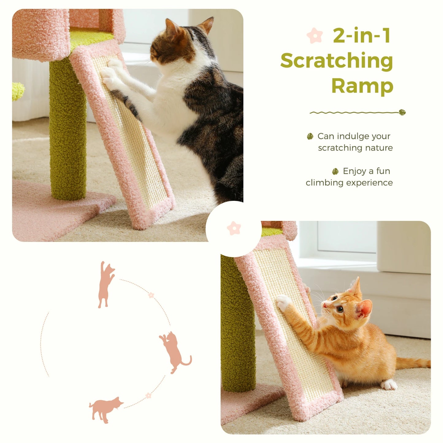 πΈ Whimsical Flower Cat Tower πΌ Multi-Level Paradise with Cozy Hammocks & Scratching Fun! πΎ