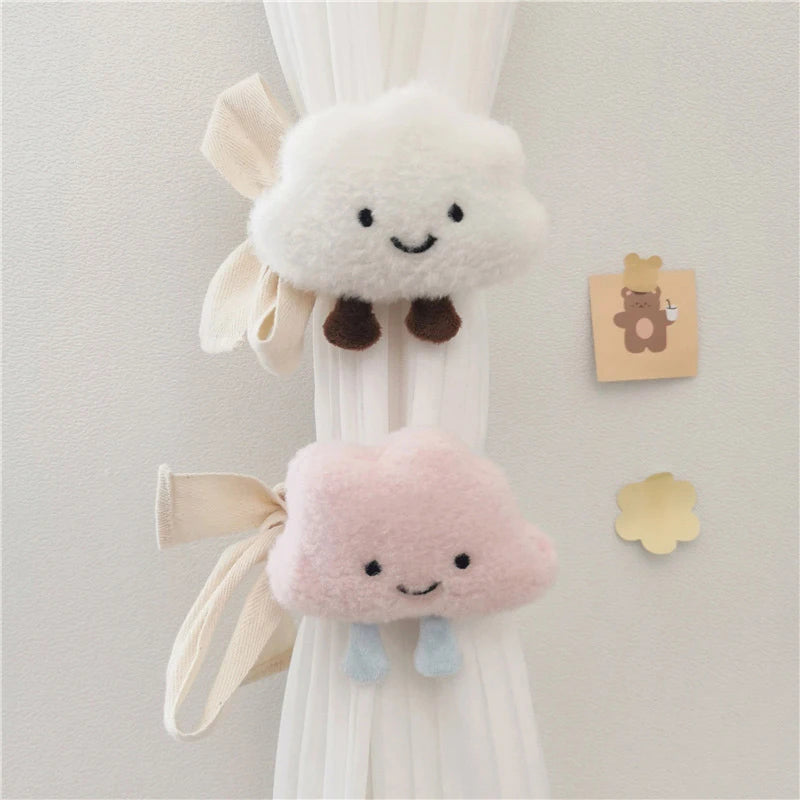 Kawaii Cartoon Doll Curtains πβ¨ with Adorable Cloud Clips βοΈ | Cute & Cozy Kids Room Decor π§Έπ