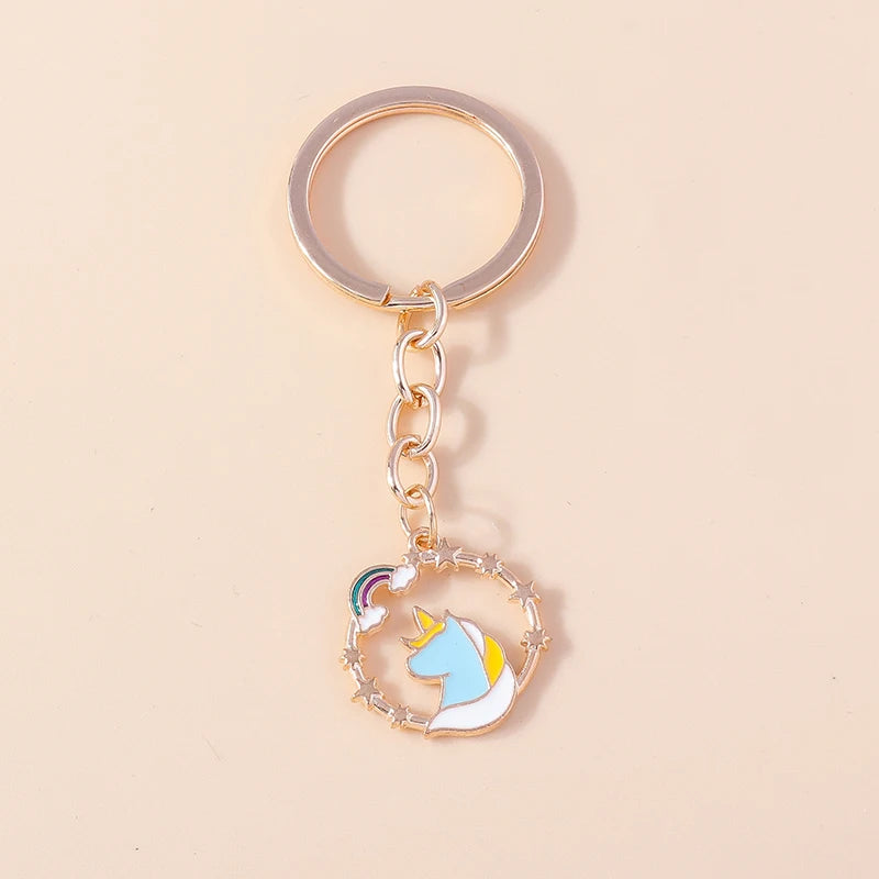 Kawaii Unicorn Castle Keychain π¦β¨ Cute Enamel Pendant for Girls & Women - Perfect DIY Handbag Accessory & Gift! ππ