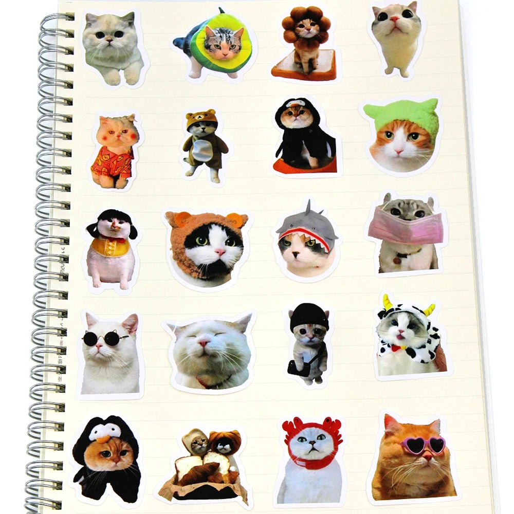Kawaii Cat Sticker Fun! 🐱✨ 10/50/100pcs Adorable Cartoon Decals for Kids & Crafting 🎨 - Perfect for Laptops, Bikes, & More! 🌈