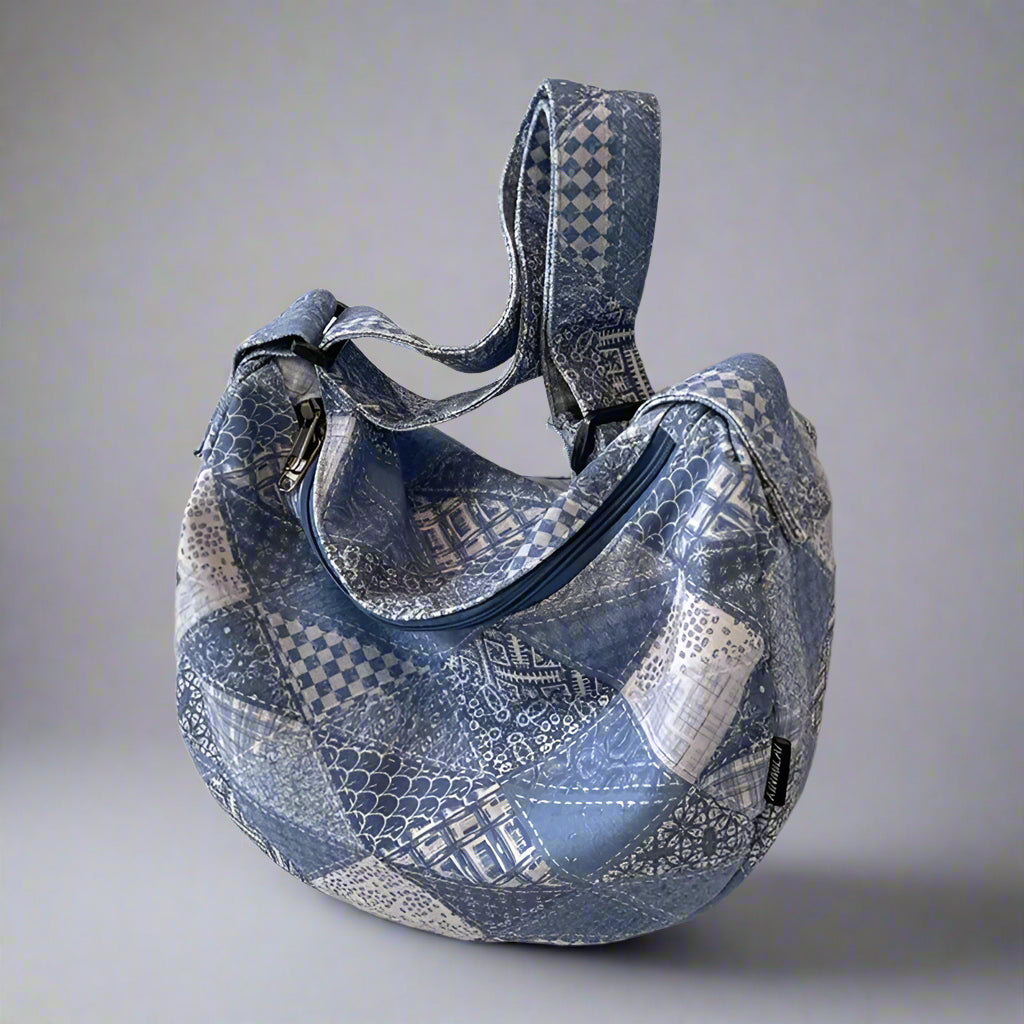 Kawaii Denim Dream πβ¨ - Patchwork Shoulder Bag for Trendy Girls, Versatile Messenger Hobo Style! ππ