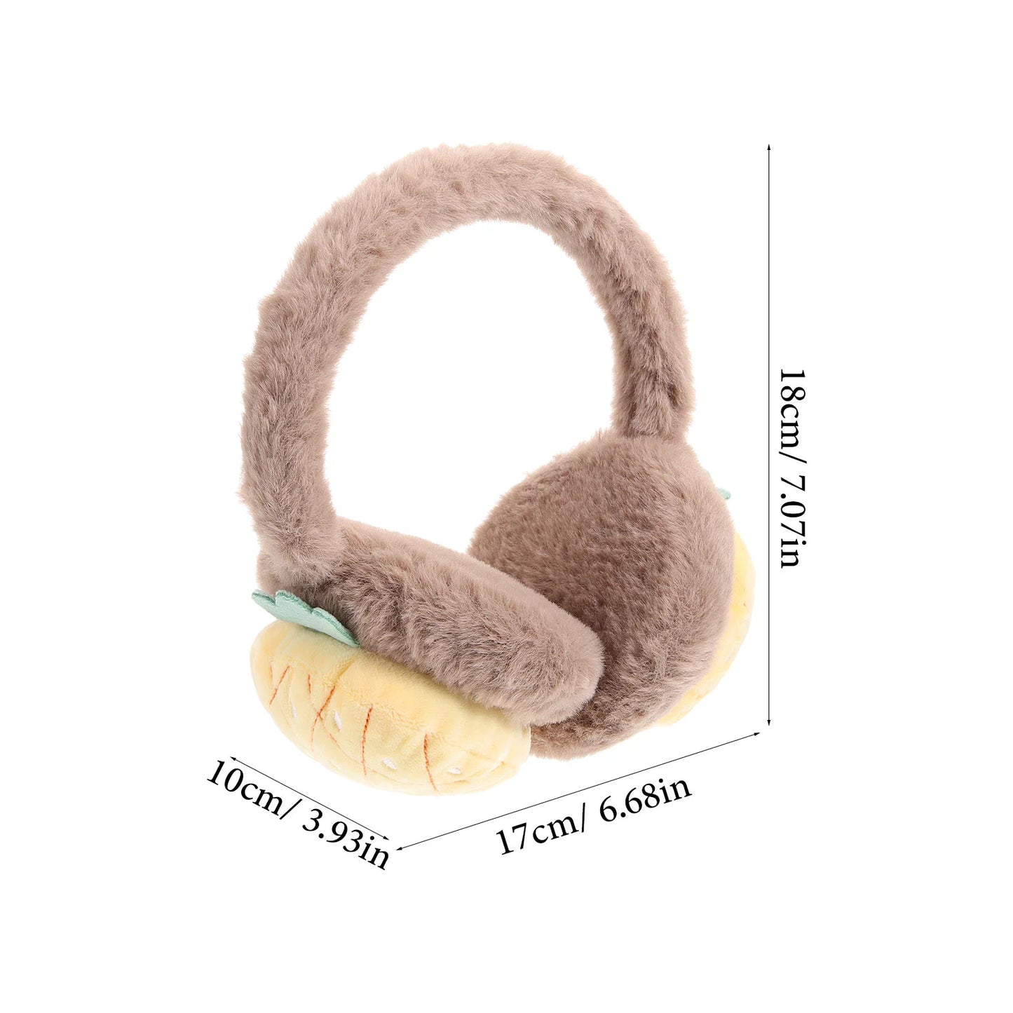 Strawberry Earmuffs Winter Women Outdoor Warmer Plush Ski Headband for Foldable Man