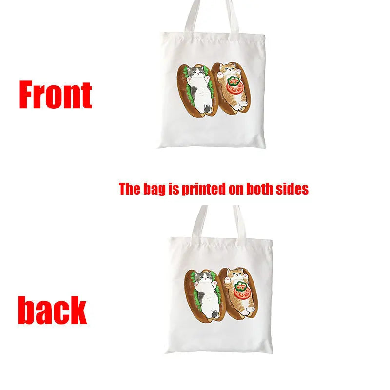 β¨ Cute Cat Manga Tote Bag πΎ Fun Canvas Shopper for All Your Adventures! π - Pixie Quill