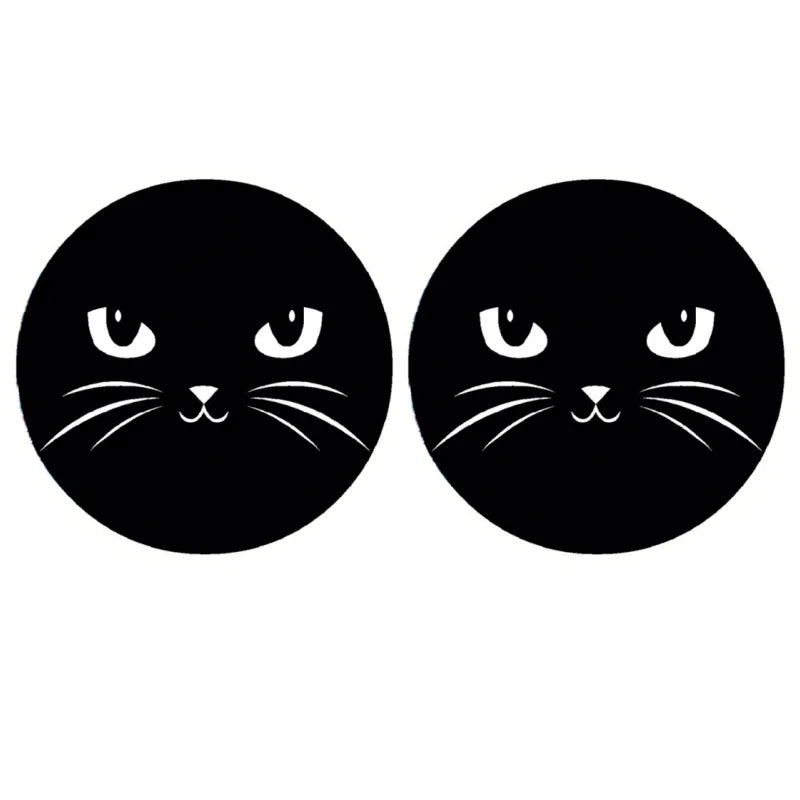 Kawaii Cat Cup Holder Mats πΎ - 2PC Non-Slip Rubber Coasters for Your Car π±β¨