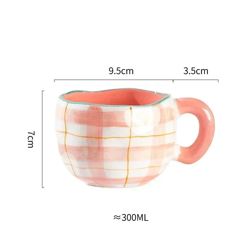 Whimsical Flower Heart Ceramic Mug πΌπ - Adorable Irregular Cup for Coffee, Tea & Juice! Perfect Gift for Kids & Girls!