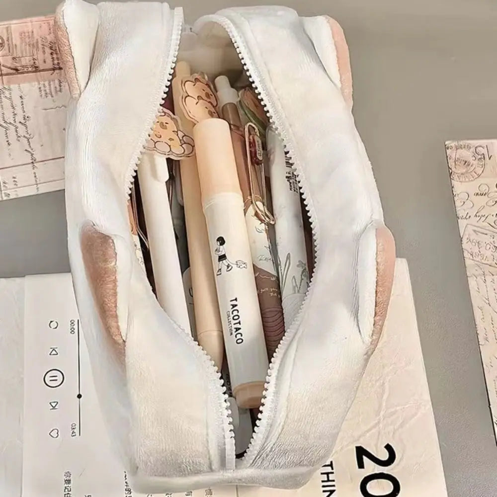 Kawaii Plush Toast Pencil Case πβ¨ | Adorable Large Capacity Pen Organizer for Students π¨ποΈ