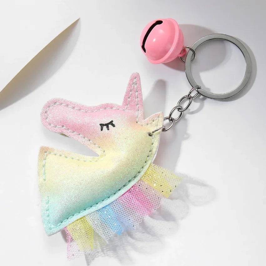Kawaii Unicorn Keychain πβ¨ | Adorable Rainbow Leather Animal Pendant π¦ | Cute Gift for Kids & Girls π