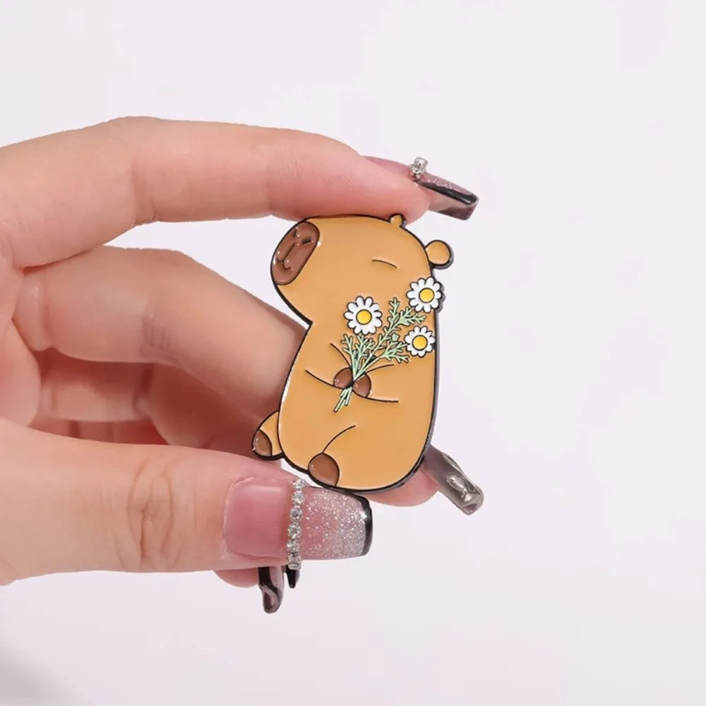 Kawaii Capybara Enamel Pins πΎ Cute Animal Brooches for Bags & Shirts π Perfect Gift for Friends & Kids! π