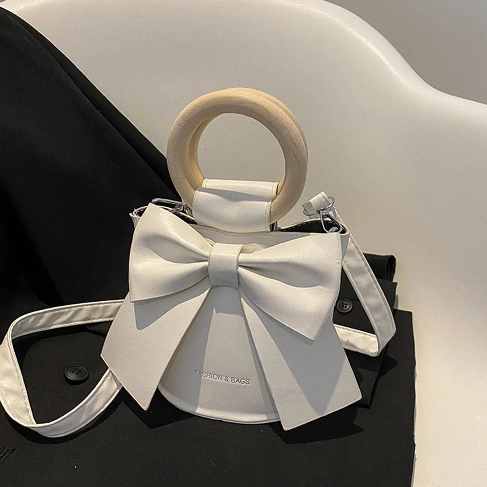 Kawaii Bow Tie Mini Bucket Bag πβ¨ | Cute Leather Crossbody Handbag for Sweet Fashionistas ππ