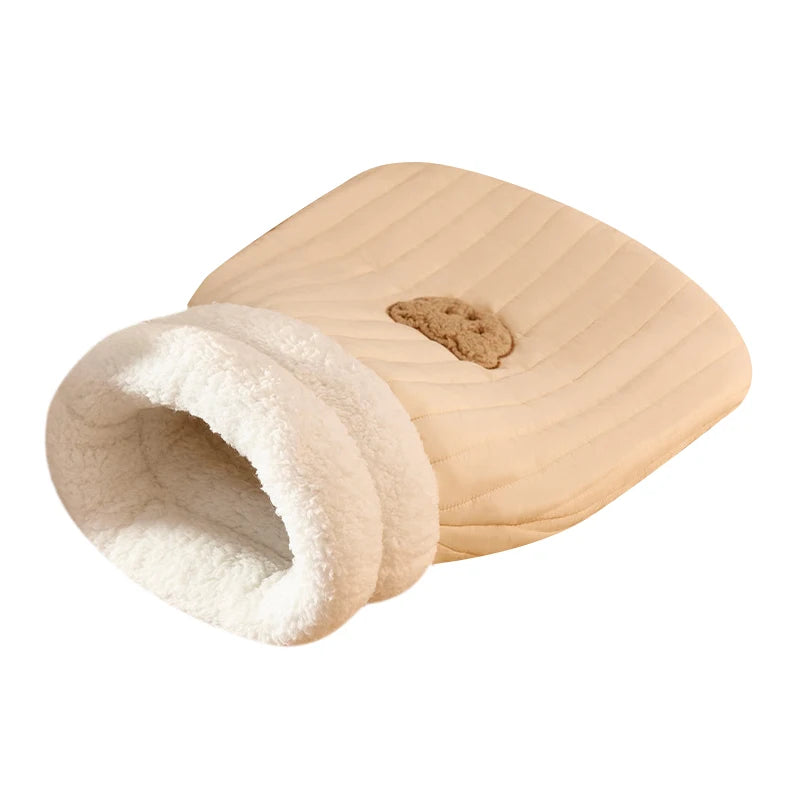 Cozy Kawaii Cat Tunnel Nest πΎπ Soft Plush Sleeping Bag for Purr-fect Snuggles! π€π±