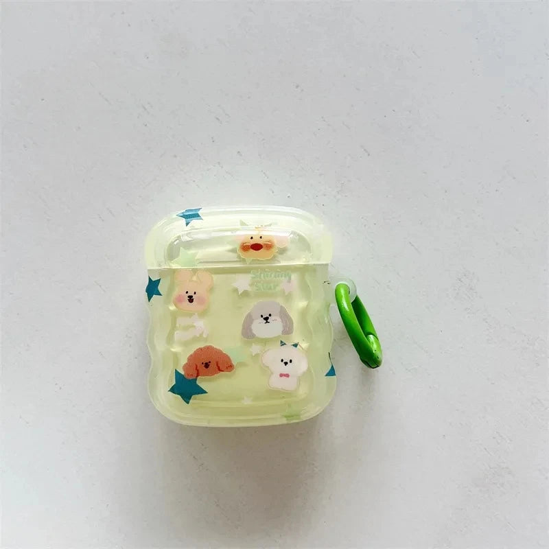 ๐ Adorable Korea Cartoon Stars Wave Case for AirPods Pro 2nd & 3 ๐งโจ Cute Fashion Cover for Trendy Girls! ๐ - Pixie Quill